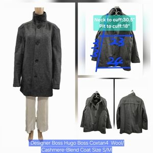 Designer Boss Hugo Boss Coxtan4  Wool/Cashmere-Blend Coat Size S/M
